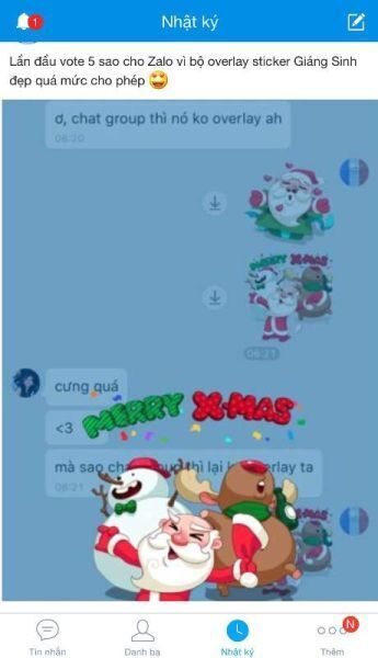 Zalo, sticker, giáng sinh, ott, mạng xã hội