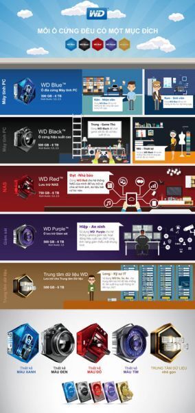 WD, infographic, ổ cứng WD, WD Purple, thiết bị lưu trữ, WD Black, ổ cứng trong, 