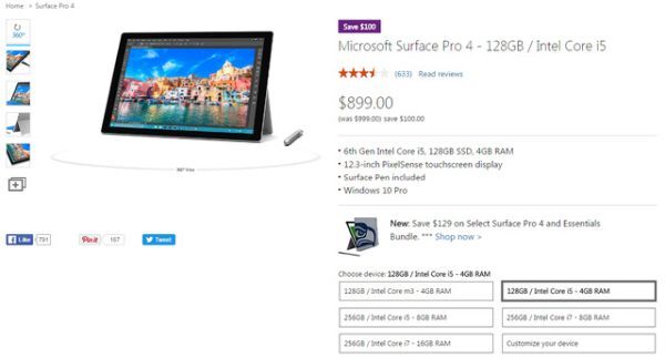 Microsoft liên tục giảm giá Surface Pro 4