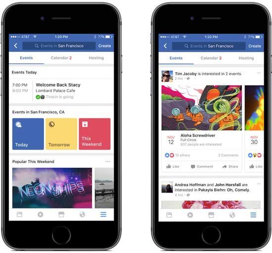 Facebook, Gợi ý điểm đón, tính năng mua sắm, tính năng định vị,