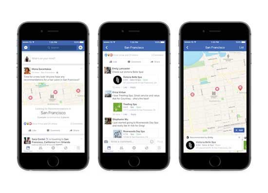 Facebook, Gợi ý điểm đón, tính năng mua sắm, tính năng định vị, 