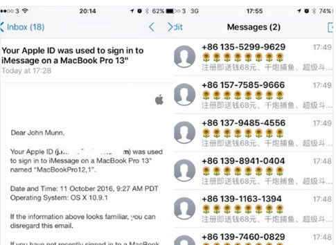 Chiêu cướp tài khoản Apple bằng tin nhắn tiếng Trung