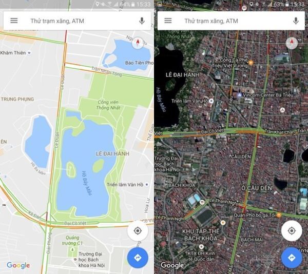 google map nhận biết tắc đường