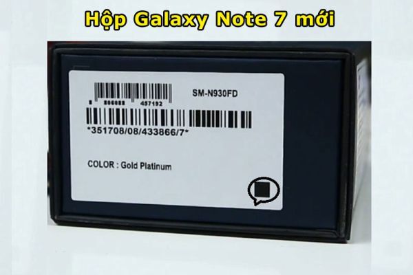 Hộp của Galaxy Note 7 an toàn