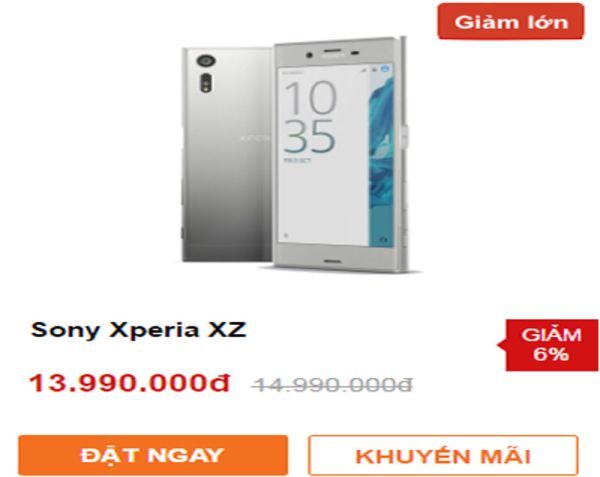 Sony Xperia XZ giảm giá 1 triệu đồng