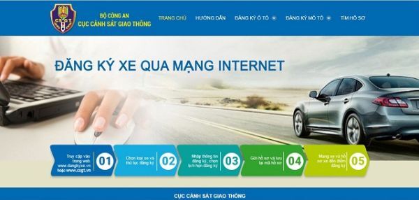 đăng ký ô tô, xe máy trực tuyến
