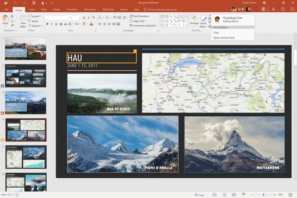 Powerpoint bổ sung tính năng cộng tác và theo dõi thời gian thực