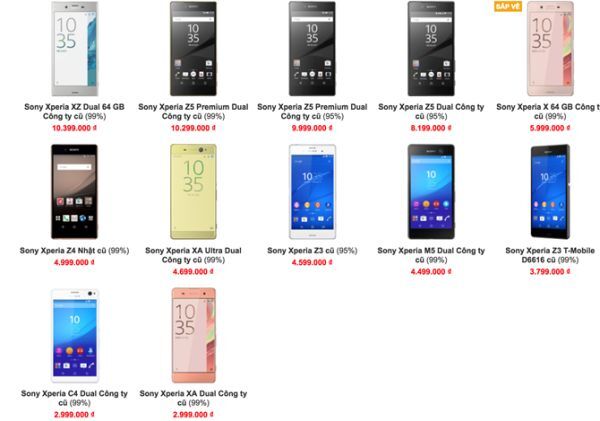 Smartphone Sony đang có đợt giảm giá tới 50%