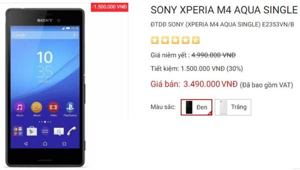 Sony Xperia M4 Aqua giảm giá bán 1,5 triệu đồng tại thị trường Việt Nam