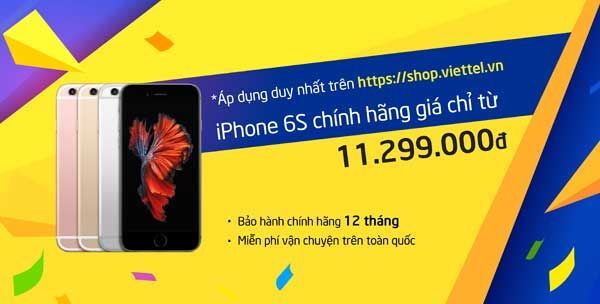 iPhone 6S chính hãng giá chỉ từ 11.299.000 đồng