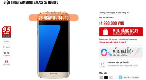 Các hệ thống bán lẻ bất ngờ giảm giá bán Galaxy S7, S7 edge và Galaxy Note 5
