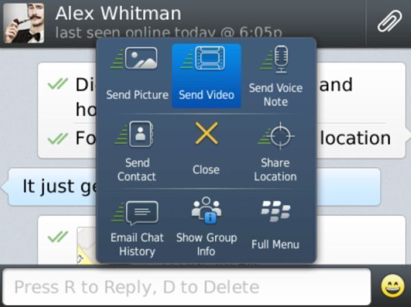 BlackBerry 10, WhatsApp, ứng dụng OTT, cập nhật
