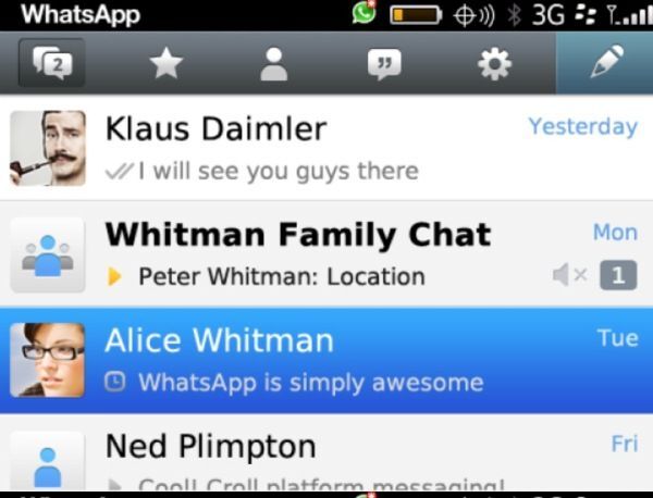 WhatsApp cập nhật phiên bản mới trên BlackBerry 10