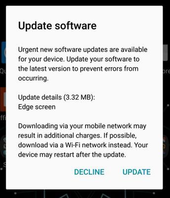 chua len ke, galaxy s7 edge da co ban cap nhat khan cap hinh 0