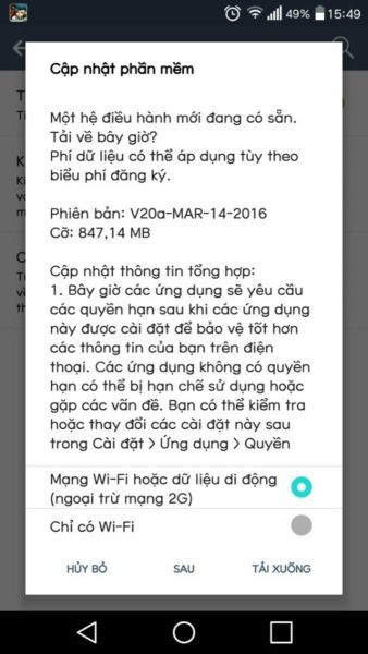 LG V10 Việt Nam chính thức nhận được Android 6.0 qua OTA