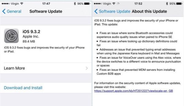 Apple phat hanh iOS 9.3.2 sua loi cho iPhone va iPad hinh anh 1