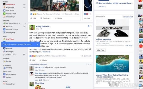 Facebook cho phép xem Live Stream trên toàn thế giới