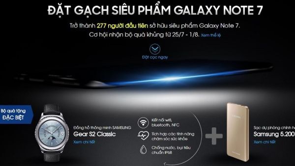 Đã có thể đặt hàng trước Galaxy Note 7 tại Việt Nam