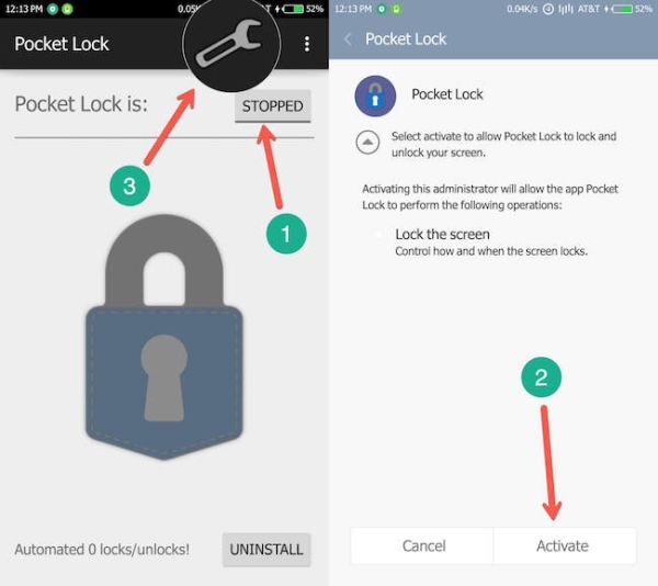 Pocket Lock - ứng dụng tự khóa, mở màn hình smartphone theo 