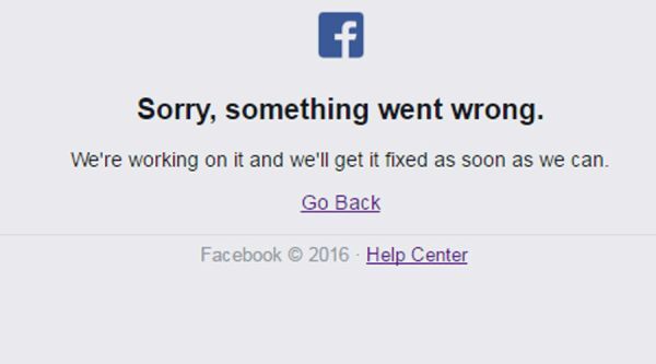Facebook ngừng hoạt động gần nửa tiếng