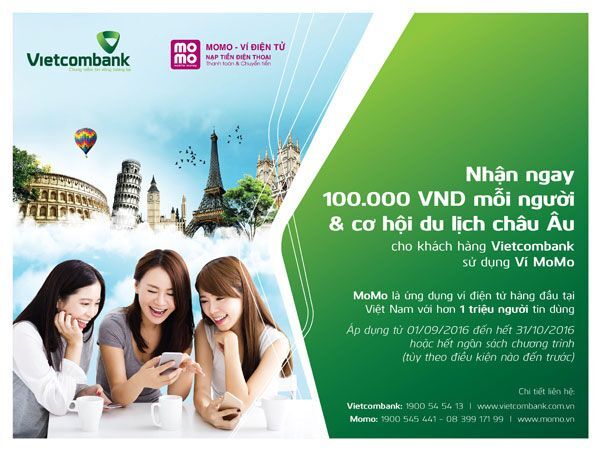 MoMo dành 20 tỷ đồng khuyến mãi riêng cho chủ tài khoản Vietcombank