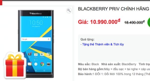 BlackBerry Priv chinh hang giam gia 6 trieu dong hinh anh 1