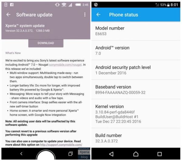 Sony phát hành bản cập nhật Android 7.0 cho bộ đôi Xperia Z5 và Xperia Z5 Pemium