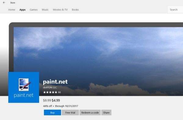 Ứng dụng Paint.net đã có mặt trên trên Windows Store