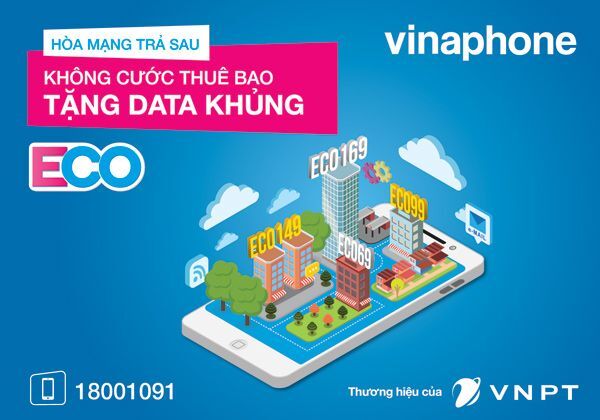 VinaPhone miễn cước thuê bao tháng cho khách hàng trả sau
