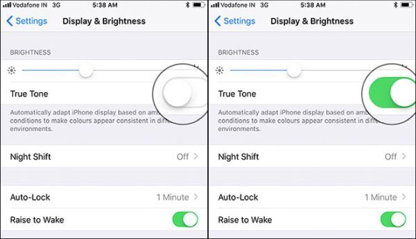 Vô hiệu hóa màn hình True Tone trên thiết bị iOS