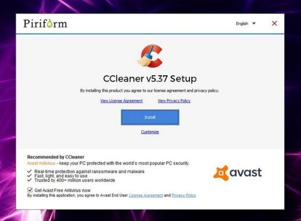 Ccleaner tích hợp thêm Avast Antivirus và ép buộc phải tải về