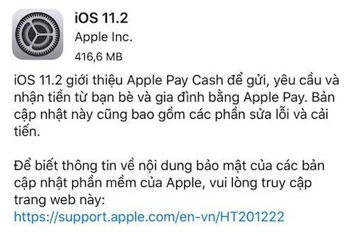 Apple phát hành iOS 11.2, sửa lỗi iPhone thoát ứng dụng