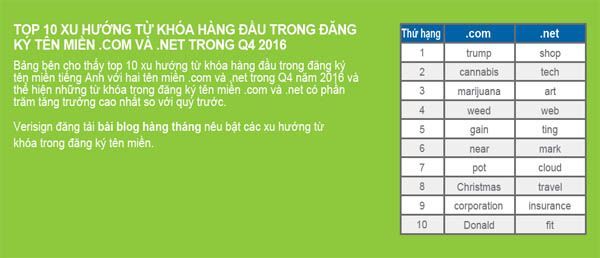 Tên miền, verisign, tên miền .com, đăng ký tên miền, Báo cáo tóm tắt Ngành Tên miền,