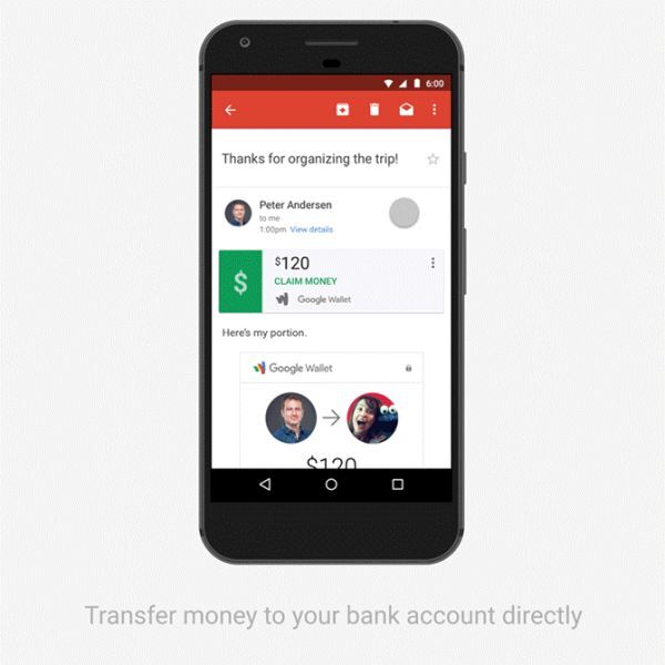 Google đã cập nhật tính năng cho phép gửi và nhận tiền qua Gmail