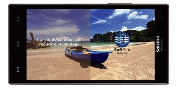 bảo vệ mắt, smartphone tầm trung, Philips, Philips V787, smartphone dưới 4 triệu, Công nghệ SoftBlue,
