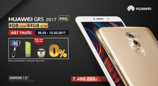 Huawei GR5 2017 Pro lên kệ tại thị trường Việt Nam, giá 7,49 triệu đồng