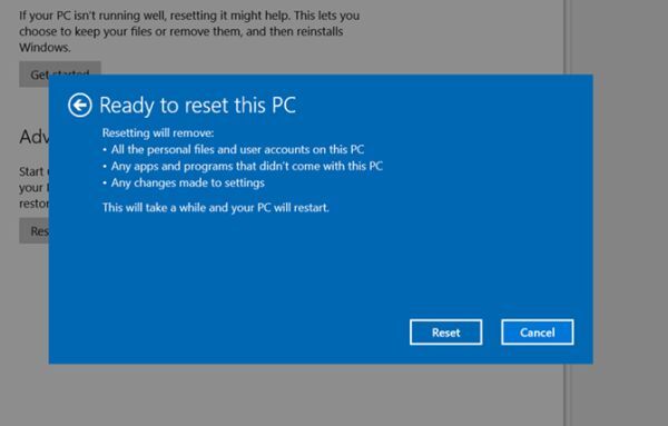 Reset Windows 10