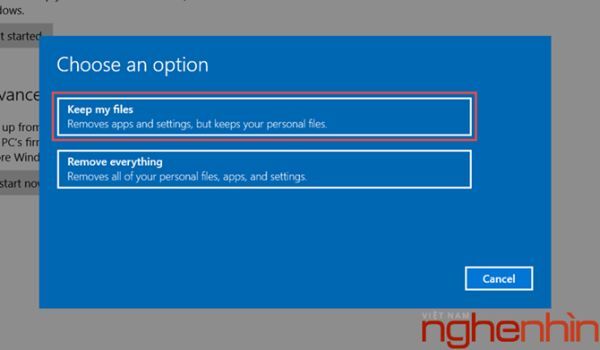 Khôi phục (restore) Windows 10 về trạng thái ban đầu