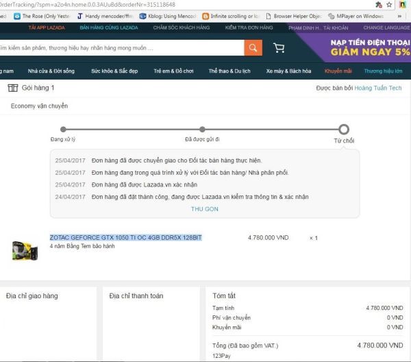 thương mại điện tử, mua hàng trực tuyến, trải nghiệm, TMĐT, Lazada, card màn hình,
