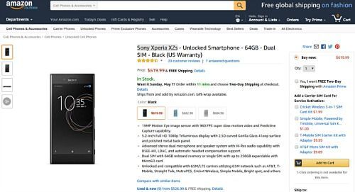 sony xperia xzs giam gia con 14 trieu dong