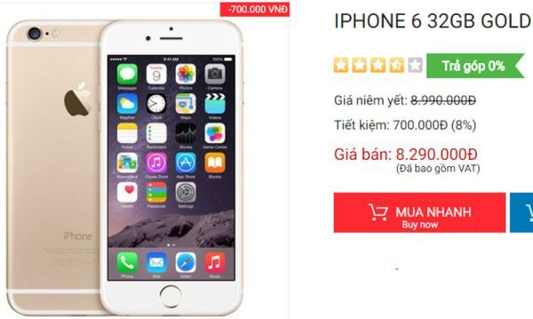 Thông số cơ bản iPhone 6 32GB