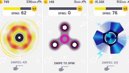 Giao diện đơn giản và duy nhất của ứng dụng Fidget Spinner