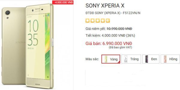 Sony tiếp tục hạ giá bán smartphone Xperia X tại thị trường Việt Nam