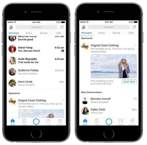 Người dùng Messenger sắp bị làm phiền bởi quảng cáo