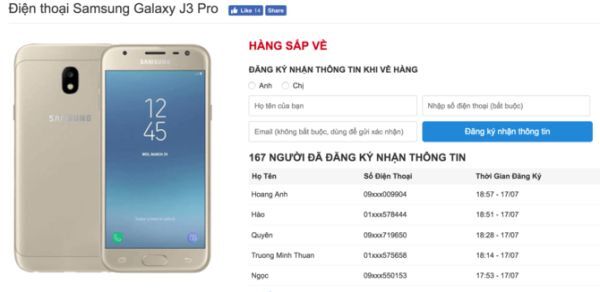 Galaxy J3 Pro sẽ có giá dưới 4,5 triệu