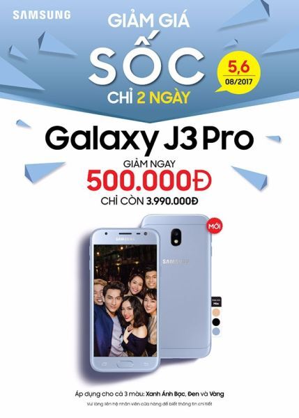 Samsung Việt Nam ưu đãi đặc biệt cho khách hàng mua Galaxy J3 Pro