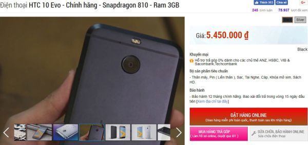 HTC 10 evo giảm giá cực kỳ hấp dẫn