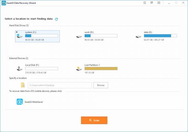Phục hồi dữ liệu miễn phí với EaseUS Data Recovery