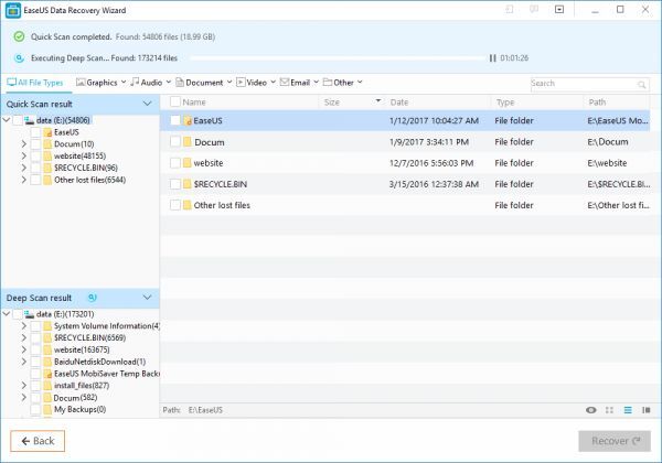 Phục hồi dữ liệu miễn phí với EaseUS Data Recovery