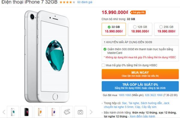 iPhone 8 ve nuoc, iPhone 7 giam gia 1-1,5 trieu dong